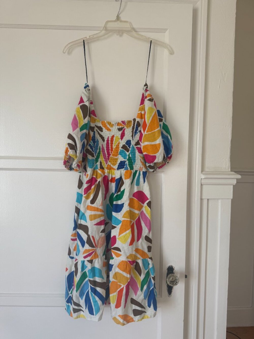 Tabitha Brown x Target Linen Blend Puff Dress - Rainbow Botanical Print - Picture 7 of 9